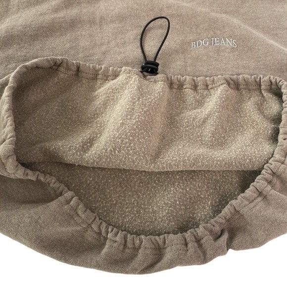 BDG Urban Outfitter Cropped Drawstring Crewneck Sweater Sweatshirt Top Neutral - Picture 14 of 15